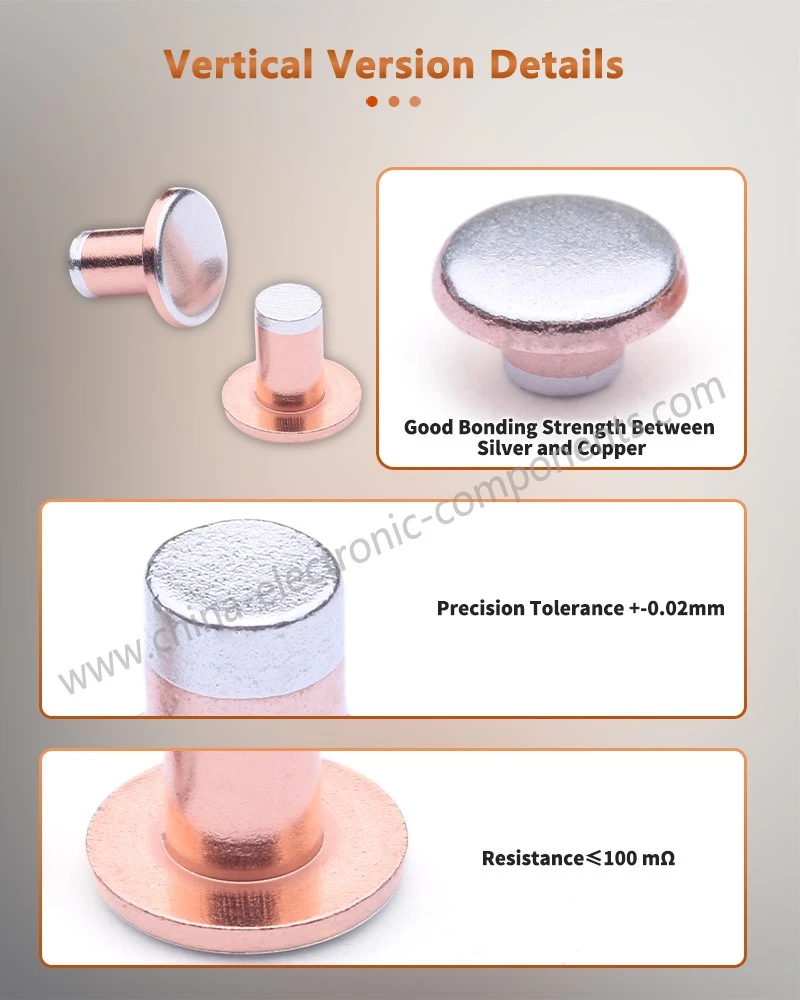 Vertical Version Details Trimetal Multi-Layer Riveted Contacts Vertical Version Details Trimetal Multi-Layer Riveted Contacts