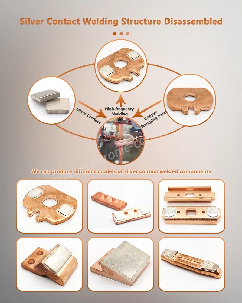 Silver Contact Stamped Welding Assemblies Structure Disassembled Silver Contact Stamped Welding Assemblies Structure Disassembled