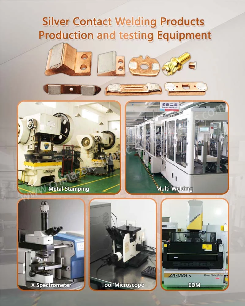 Silver Contact Stamped Welding Assemblies Products Production and testing Equipment Silver Contact Stamped Welding Assemblies Products Production and testing Equipment