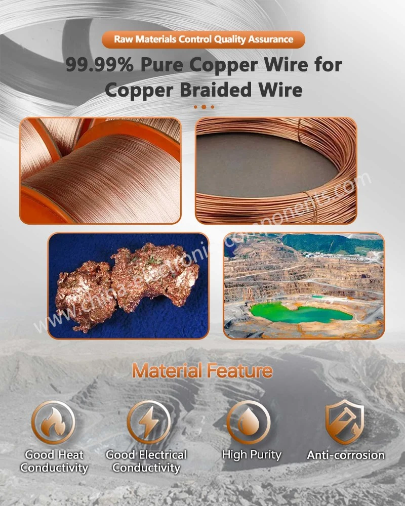 99.99% Pure Copper Wire for Copper Braid for Current Transfer 99.99% Pure Copper Wire for Copper Braid for Current Transfer