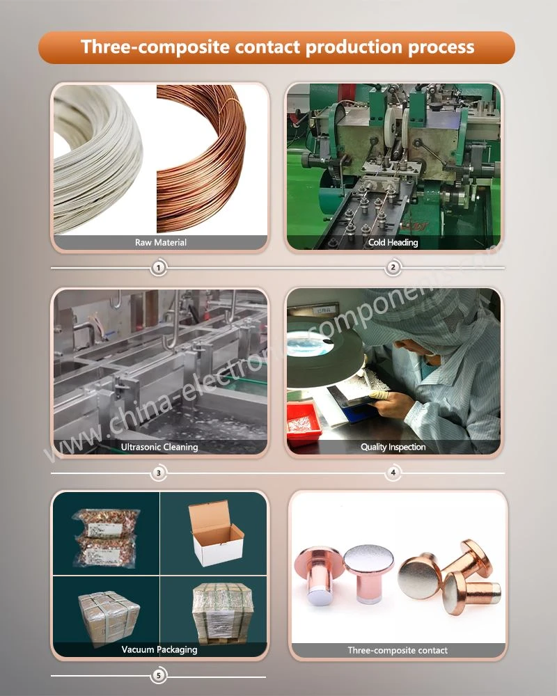 Triple Metal Composite Metal Electrical Contacts production process Triple Metal Composite Metal Electrical Contacts production process