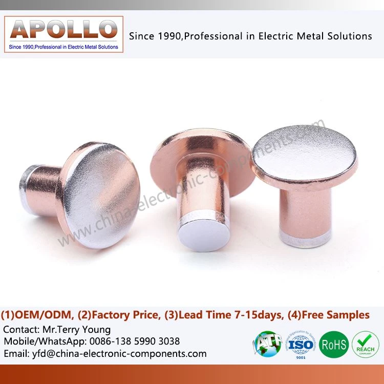 Triple Metal Composite Metal Electrical Contacts