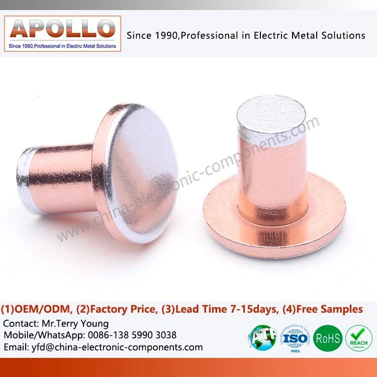 Trimetal Silver Composite Contact Rivets for Switch